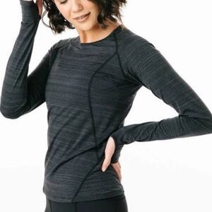 Zyia Active Black And Gray  Long Sleeve Top